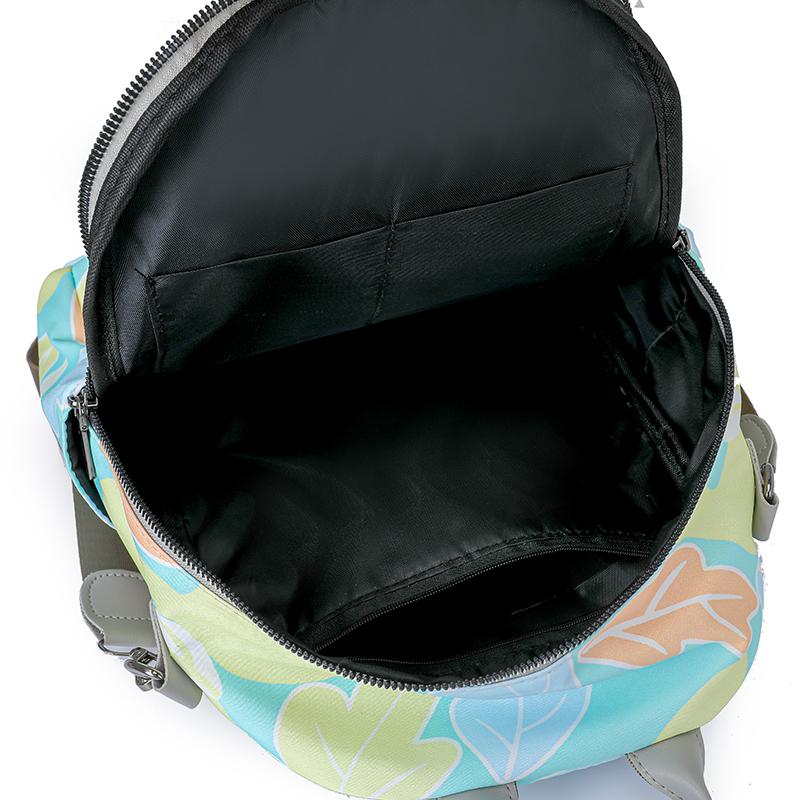 Print Backpack Women's Nylon Waterproof Backpack Student School Bag Large Capacity Shoulder Bag