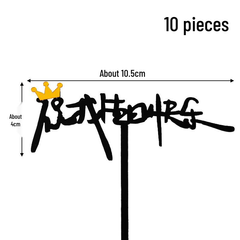 50 Stück Goldene Acryl-Kuchenstecker - Geburtstag, Festival, Muttertagsfeier