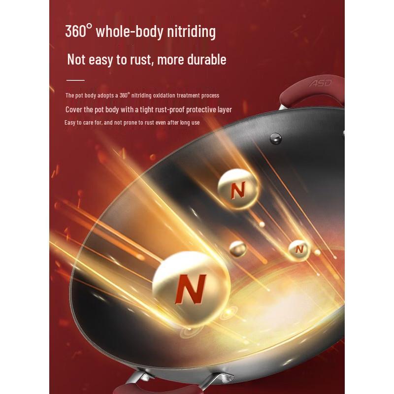 ASD 40cm No-Coating Cast Iron Wok