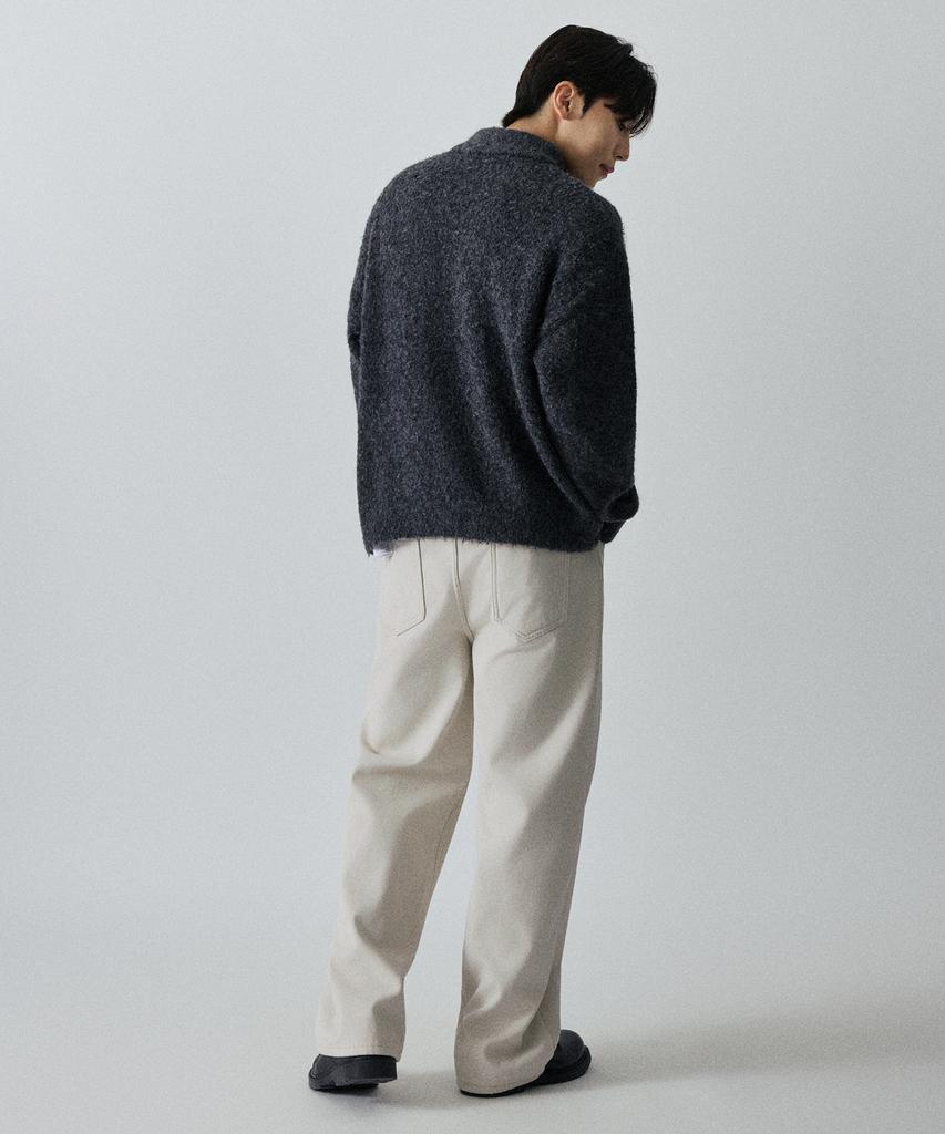 LXT Brushed Cotton Back Elastic Semi-Wide Chino Pants [Cream]