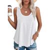 T-shirt da donna estiva Nuova maglietta senza maniche ampia con scollo tondo