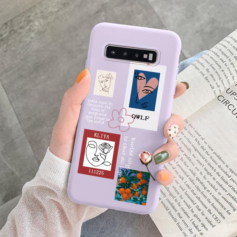 Case For Samsung Galaxy S10 Plus S 10 S10E Cover Cloud Graffiti Illustration Kanagawa Label Silicone Fundas For Samsung S10 S10e
