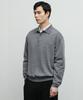 BLANKROOM Polo Knit_Melange Gray