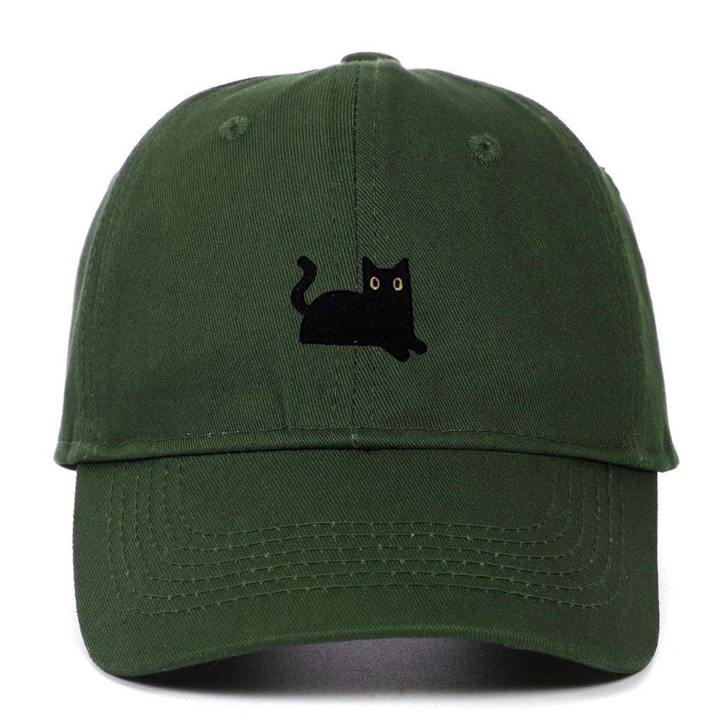 Black Cat Embroidery Soft Brim Baseball Cap - Unisex Summer Sun Hat, Outdoor Hip Hop Style