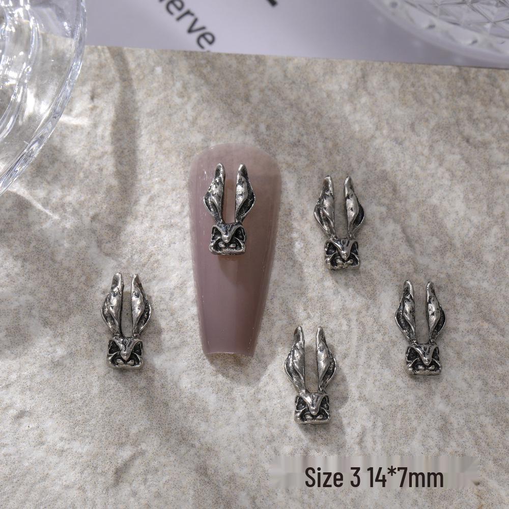 Retro Dunkelchrom Halloween Nagelanhänger: Engel, Schädel, Punk-Herz