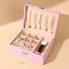Double-layer PU leather jewelry storage box Large capacity jewelry box Earrings Necklace storage box Bracelet box