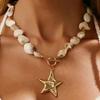 SHIXIN Ocean Style Scallop Chain Choker Necklace for Women Boho Starfish Pendant Necklace Jewelry On the Neck Party Accessories