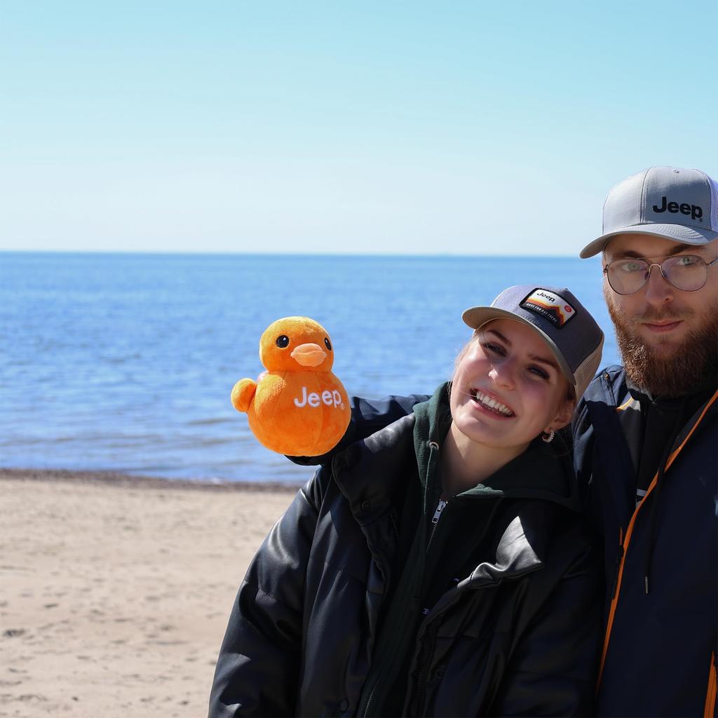 Jeep Text Logo Plush Duck Stuffed Orange Perfect Enthusiast Been Animal, - "You've Ducked" (Orange)