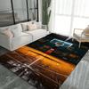 Artistic Basketball & Court Area Rug, for Living Room, Bedroom, Office, Balcony Decor Mat