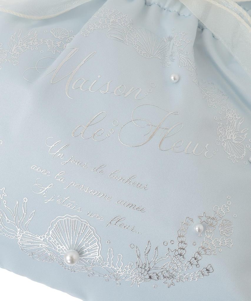 Maison de Fleur Muschel-Print Band 2-Wege-Tragetasche, Hellblau, Damen