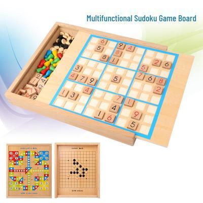 Wooden Sudoku Puzzle and Ludo Set for Elementary Students