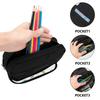 Pencil Bag Roomy Storage 300D Polyester Smooth Zipper with Dual Compartments for Pens Ruler Eraser Scissors for Students
