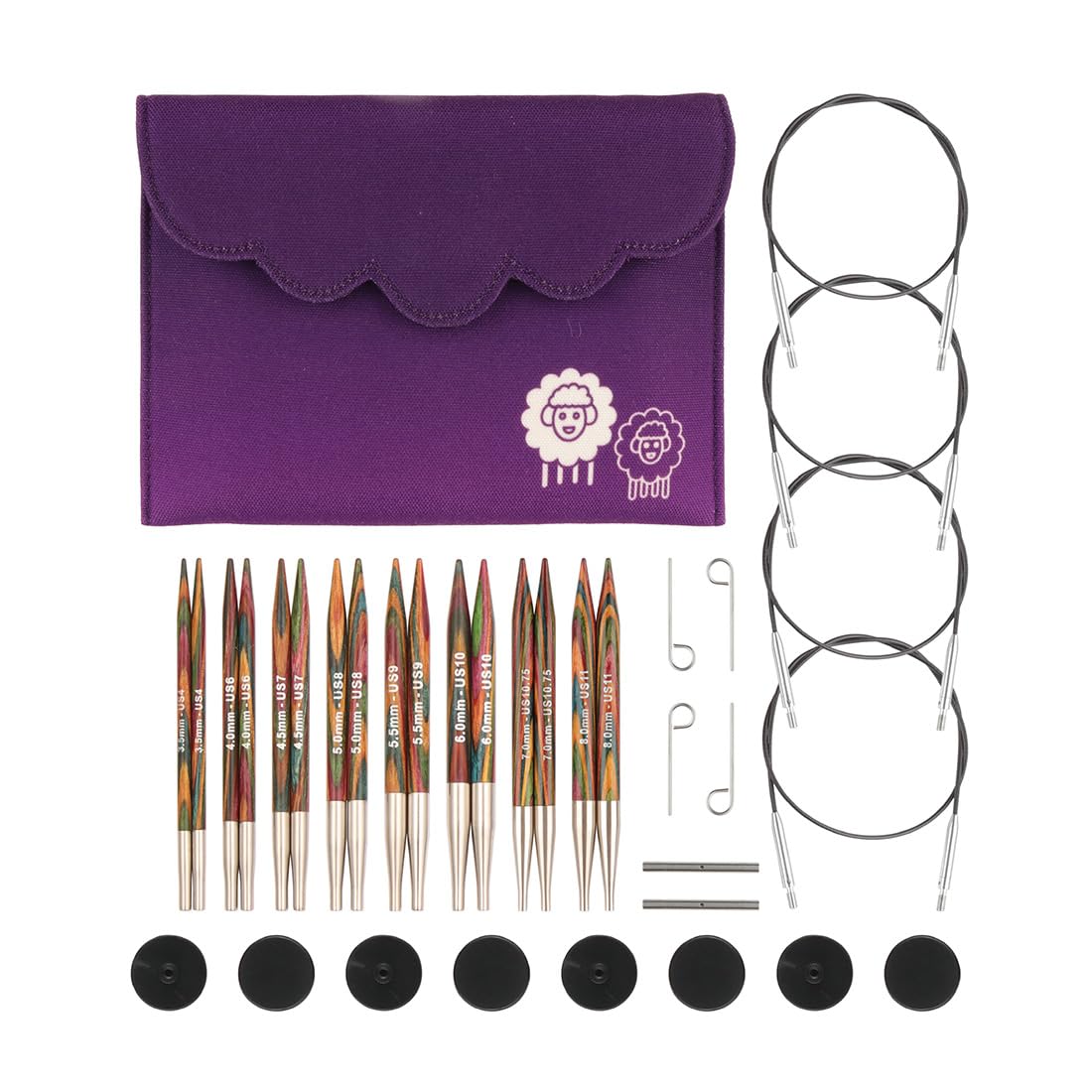 KnitPro Symphony Wood Съемный круговой набор спиц New Deluxe с вращающимся тросиком, (20661) [ВЯ] Вязание,