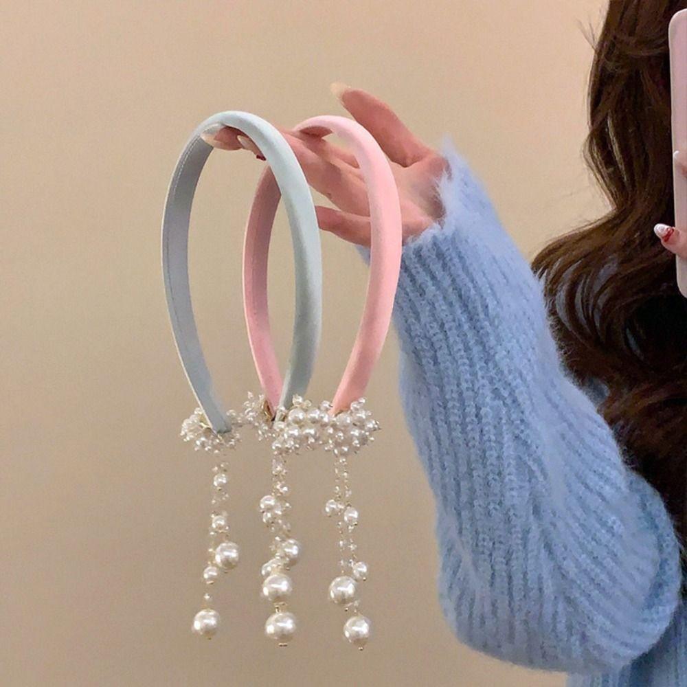 

Butterfly Tassel Bell Hair Band Satin Pearl Headband Creative Ethnic Style Hair Hoop Decoration Style4