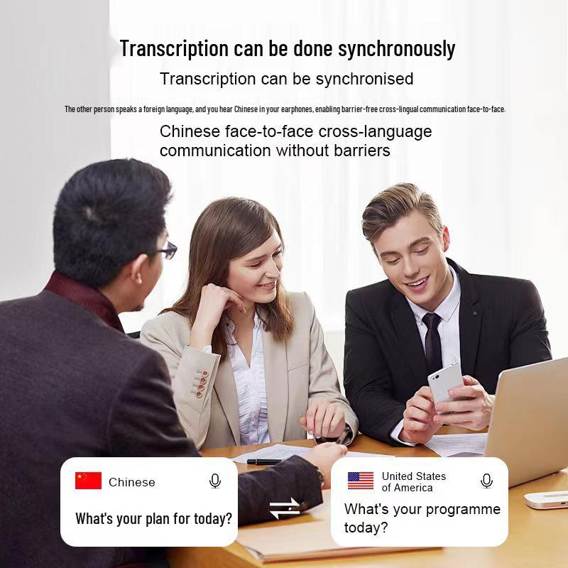 AI Real-time Translation Bluetooth Earbuds, Open-Type, HD Calls, HiFi Sound Quality