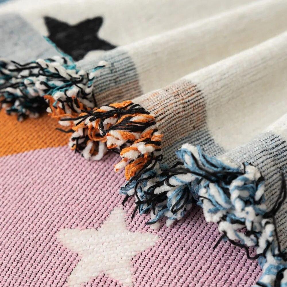 Line Graffiti Sofa Cover Towel  New Stars Sofa Cushion Lazy One Piece of Four Seasons Universal Chenille Blanket Carpet