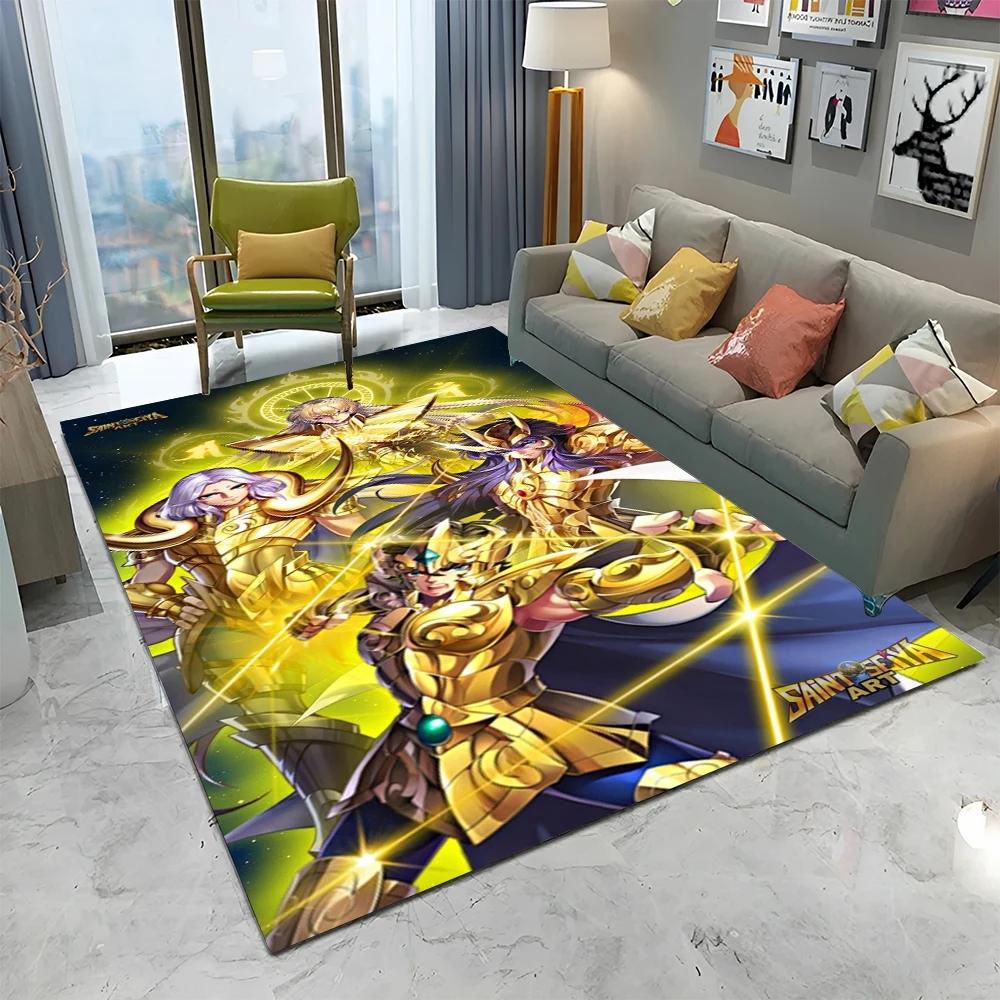 Retro Saint Seiya Anime Karikatür Halı Halı Ev Oturma Odası Yatak Odası Kanepe Paspas Dekor, çocuk oyun Alanı Kilim kaymaz Zemin Mat