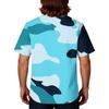 Mens Short Sleeve V Neck Scrub Top Camouflage Printed Pullover Uniform Shirt with Chest Pocket for