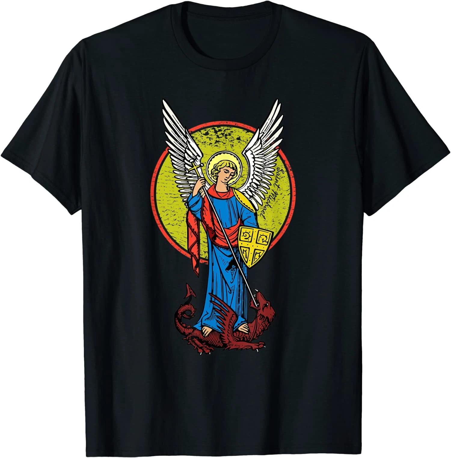 Saint Michael Catholic Archangel Protector Angel T-Shirt M