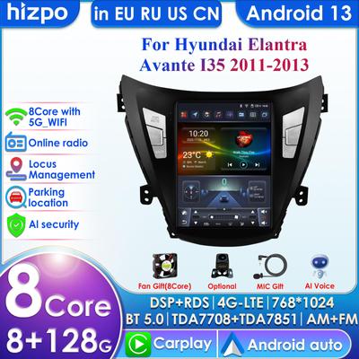 Carplay 4G 9.7 Tesla Style Screen 2Din Android 13 Autorádio pro Hyundai Elantra Avante I35 2011-2013 Multimediální Video GPS Inteligentní obrazovka