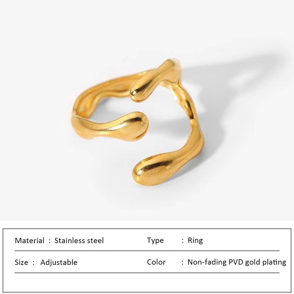 Waterproof Stainless Steel Ring for Women Non-fading Heart Ring Stylish Metal Rings Simple New Jewelry