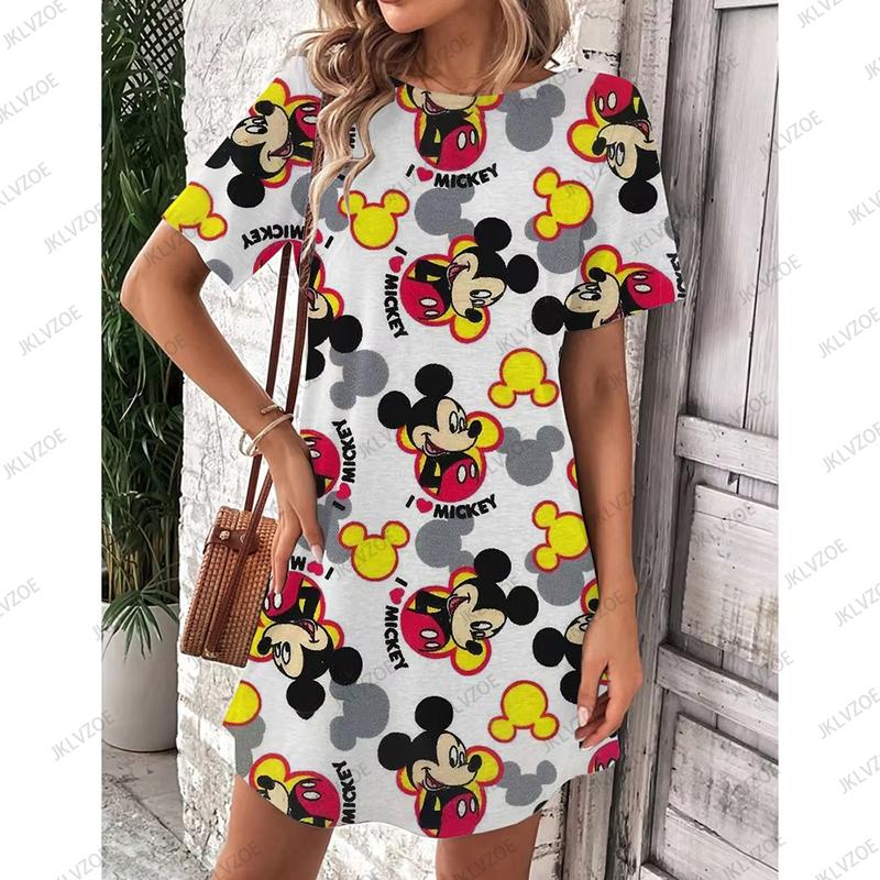 Fashion Loose Crew Neck Women's Casual Versatile Printing Casual Dresses