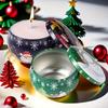 10 Stück Festliche Weihnachts-Kerzengläser - Metall-Blechdosen, 2,2 oz, Perfekt für Kerzenherstellung, Dekorationen, Party und Geschenkgläser