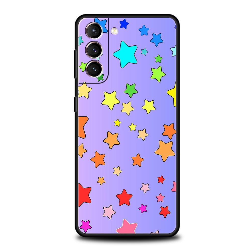 Colorful Stars Phone Case For Samsung Galaxy S25 Edge S24 S23 S22 Ultra S20 S21 FE 5G S10 S9 Plus S10E Soft Cover