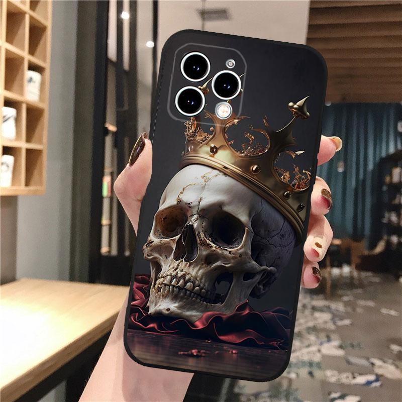 Schädel Kopf Kunst Telefon Fall Für iphone 15 14 Pro Max 13 12 11 Pro Max XSMax XR 12 13 mini 14 Plus Shell