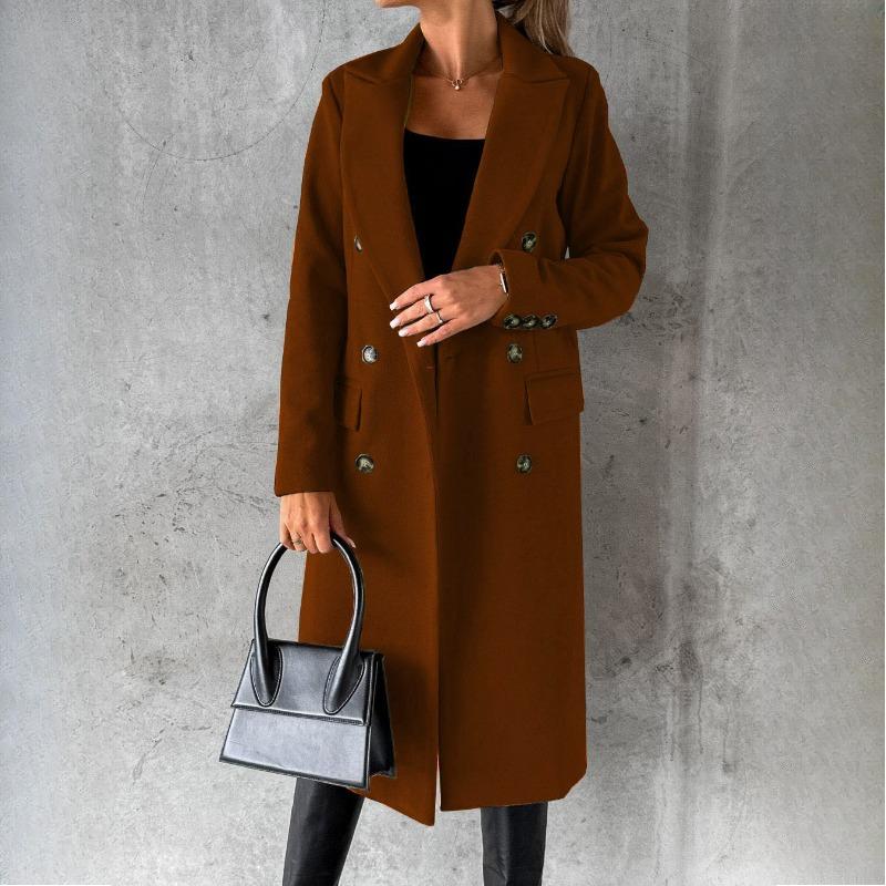 Women's Vintage Casual lattice Print Autumn Winter Long Sleeve POLO Neck Jackets & Coats