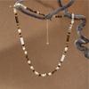 Arvaleff Women's Tiger Eye & Pearl Beaded Necklace - Personalized Natural Stone Design
