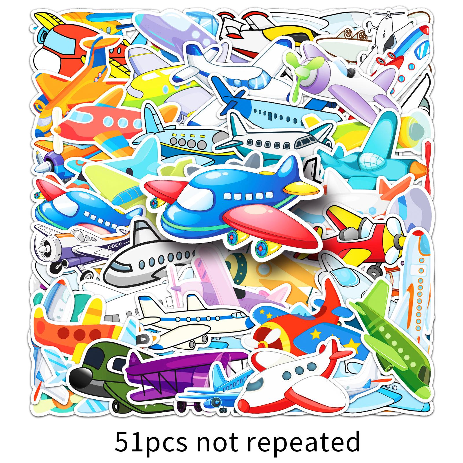 

51 Наклейка с граффити самолета, персонализированные мультяшные милые детские декоративные наклейки для чехла мобильного телефона, чашки для воды, чемодана