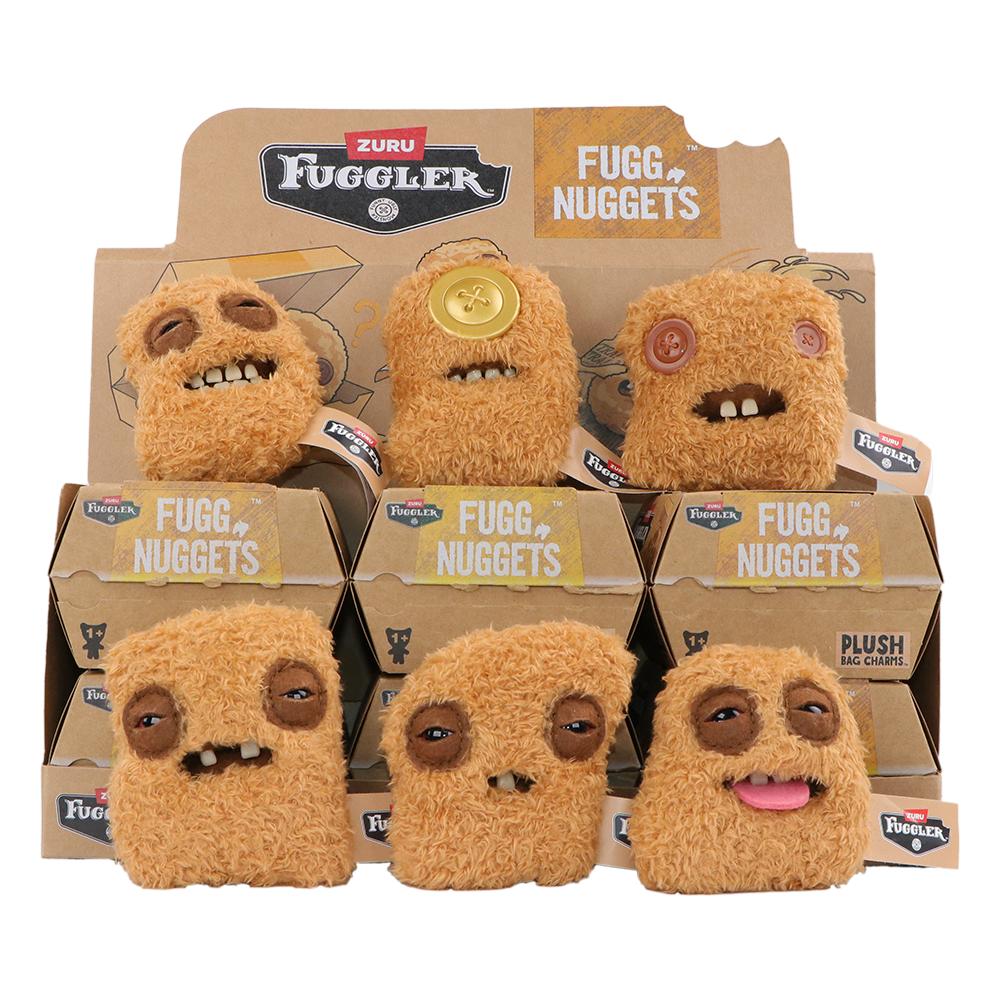 Juguetes de Peluche Originales Fuggler Monstruo de Dientes Feos Oso Gato Llavero de Peluche Colgante Nugget Encanto para Bolso Muñecas Hamburguesa Aleatorio 1 ud.
