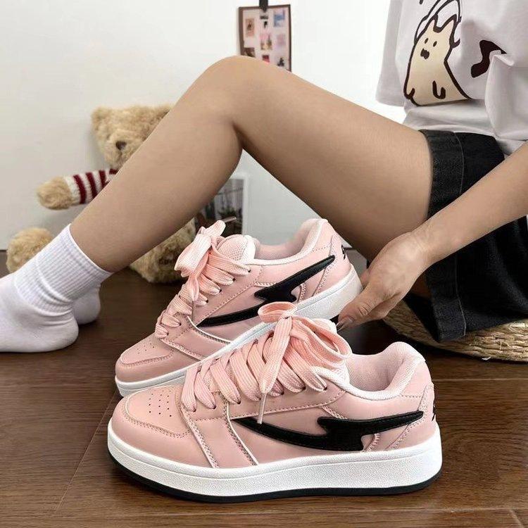 2025 autumn new niche pink bread shoes women ins Guochao new Chinese street photography college style sports shoes