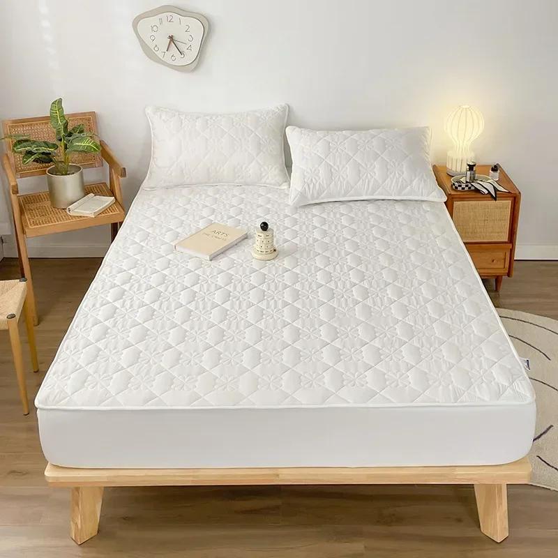 Einteilige feuchtigkeitsbeständige gepolsterte gesteppte Matratzenauflage belüftete Matratzenauflage milbenresistent antibakterielles Spannbettlaken (Ohne Kissenbezug) 1PC 90X190cm