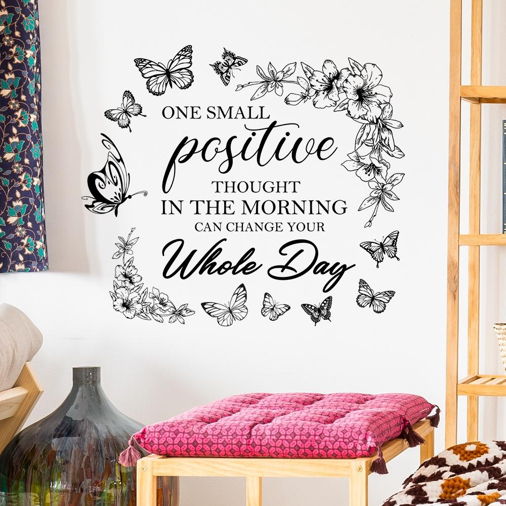 WZ9023 Englisch Slogan Schmetterling Kranz Schlafzimmer Wohnzimmer Studie Hause Verschönerung Dekoration Wand Aufkleber