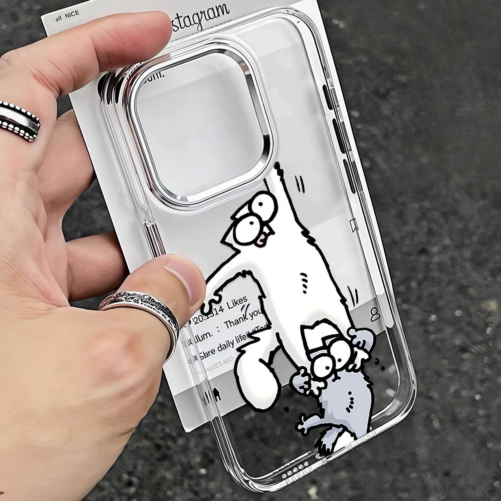 

Cute S-Simons-Cat New Phone Case For IPhone 17 16e 16 15 14 13 12 11 Mini Pro Max X XR XSMAX 8 7 Air Plus Transparent Soft Cover iPhone XSMax
