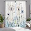 Blue Dandelion Dragonfly Print Curtains Polyester Fabric Suitable Bedroom Living Room Decoration Curtain Machine Washable Ideal For Sitting