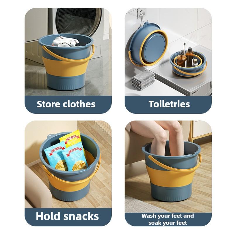 5/10/17L Faltbarer Eimer Outdoor Angeln Camping Platzsparend Tragbar Faltbarer Autowasch Eimer Badezimmer Kücheneimer