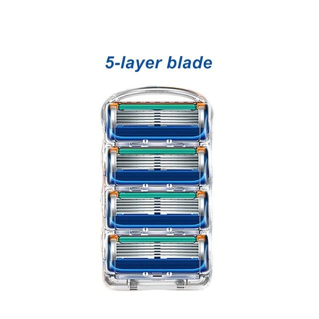 New 4 Pieces Shaver 5-Layer Blade for Men's Facial Care Men's Razor Steel Blade Safe And Smooth