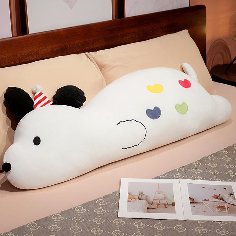 Puppy Soft Lazy Long Pillow With Pp Cotton Filling For Bed Sofa Kids Backrest