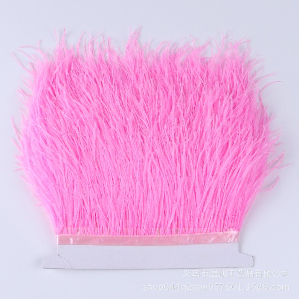 8-10Cm Ostrich Trim Khaki Feather Ribbon Fringe For Sewing High Quality Plumas Crafts Costumes Party Decoration