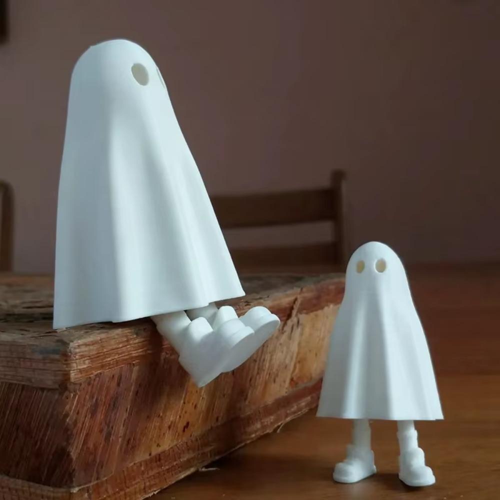 Cute Little Man Ornament Activity Foot 3D Printed Ornament Halloween Ghost Statue  Halloween Decor