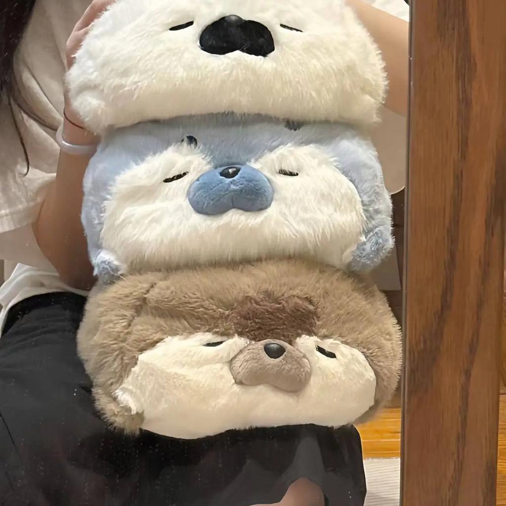 Kawaii Long Sea Otter Seal Plushies Huggable Pillow Soft Fluffy Stuffed Ocean Animal Cute Plushie For Sleeping Companion Gift