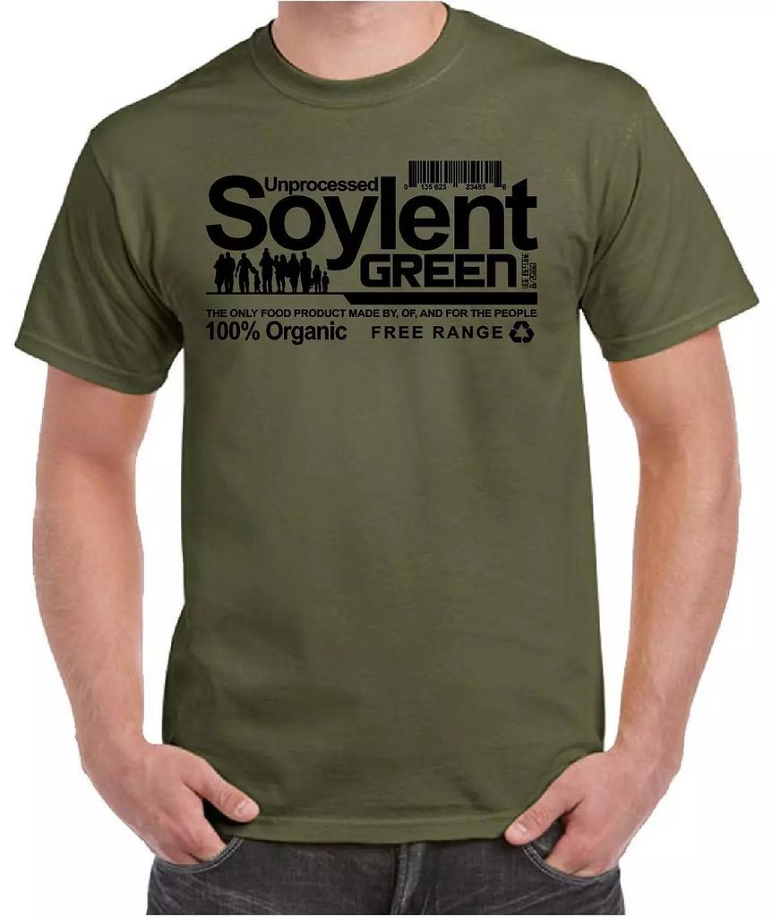 Summer SOYLENT GREEN T-SHIRT T SHIRT CLOTHING 100% COTTON RAT ROD HOT ROD VINTAGE