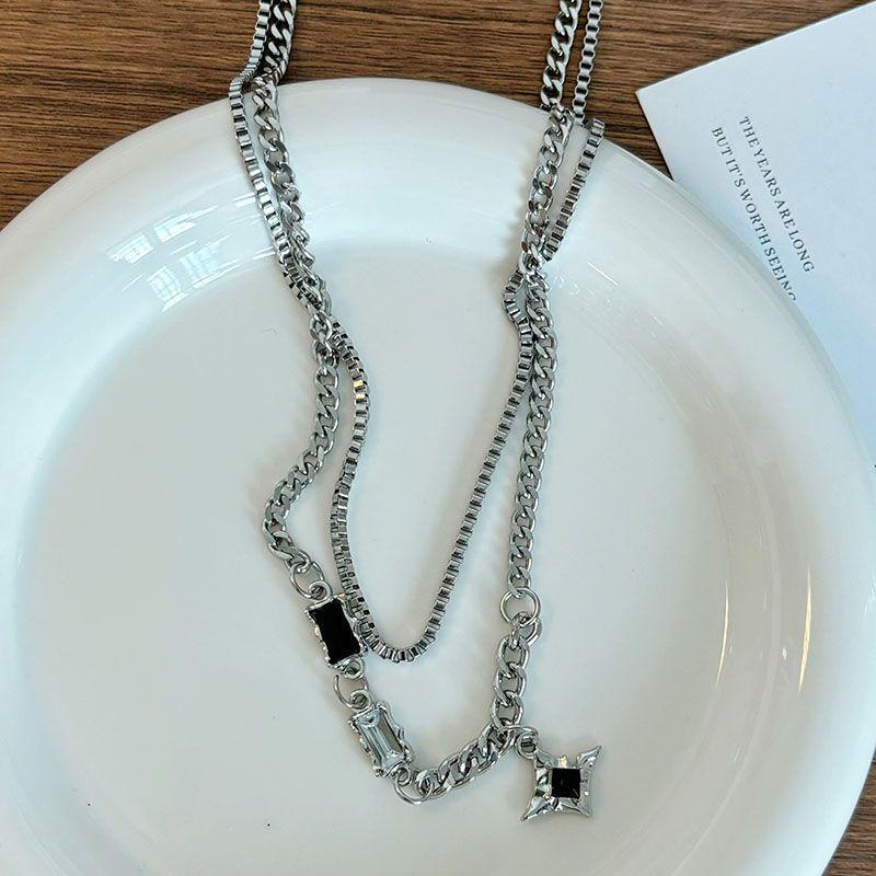 Mangxing Unisex Cross Necklace Set: Trendy Hip Hop Style for Men and Couples