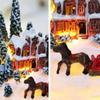 Led Light Christmas Village House Figurines Night Lamp Creativity Christmas Town Ornaments DIY Crafts Cartoon Resin Mini House