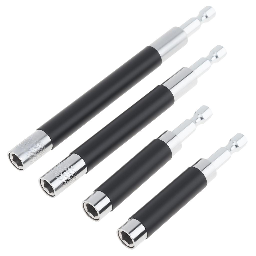4pcs Scalable Magnetic Drill Bit Holder Extension Bar Adapter 3.1 to 5.5 Inch Heavy Duty 1/4 Inch Hex Shank Universal Fit Nuts Screwdriver Handheld