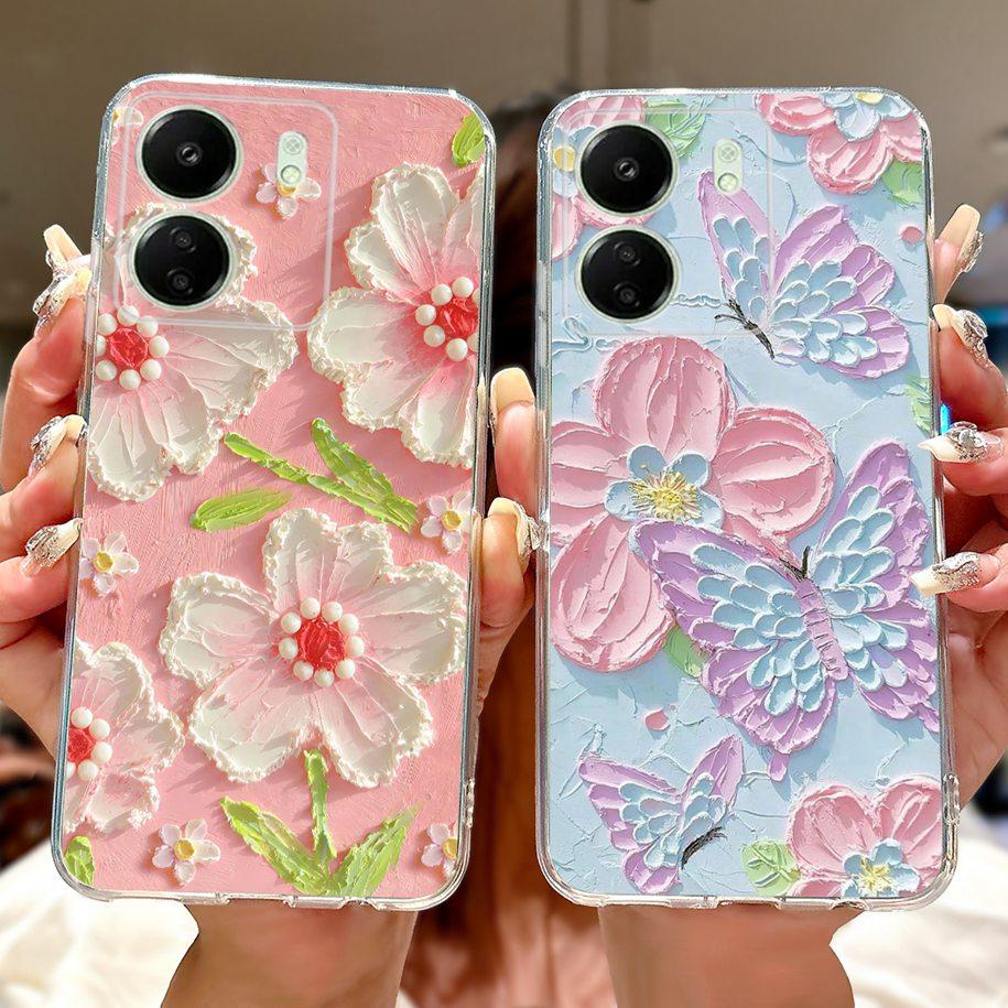 For Xiaomi Poco C65 Case Poco C75 Cover Fashion Butterfly Soft Silicone Capa Phone Back Cover For Xiomi Poco C65 C75 C 65 Bumper