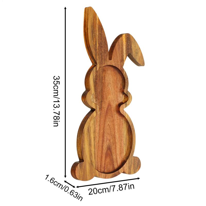 Easter Easter Wooden Bunny Tray Rabbit Shaped Charcuterie Board Kitchen Chopping Board Platter for Fruit Salad Cake home decor